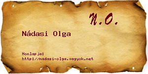 Nádasi Olga névjegykártya